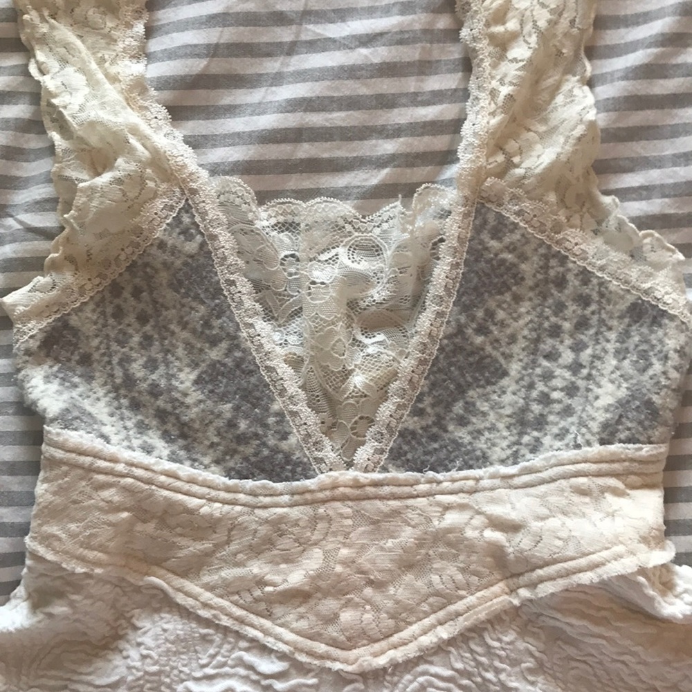 Free People cream lacy top LOWEST